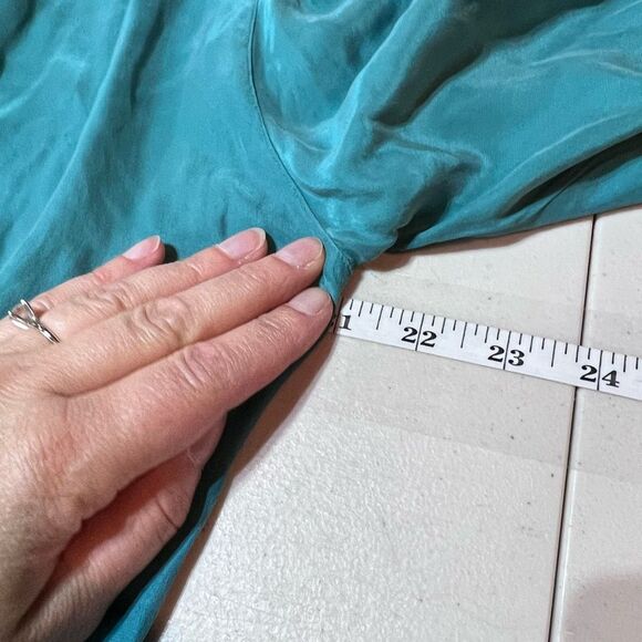 Vintage Sigrid Olsen Secrets Women's Button Down LS Silk Top Blue‎ Size 8 - Picture 6 of 16